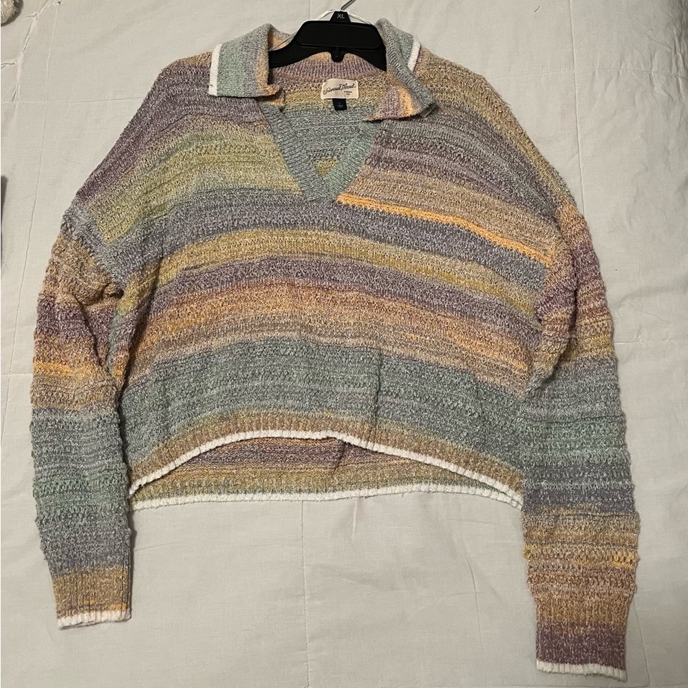 Cropped colorful sweater